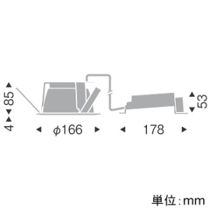 遠藤照明 LEDベースダウンライト 一般型 2000TYPE FHT32W×2相当 埋込穴φ150mm 拡散配光 調光調色 昼光色～電球色 白  EFD8945W 画像2