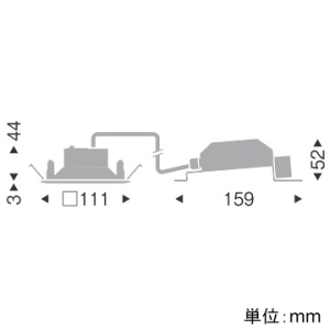 LED角型ベースダウンライト 高気密SB形 1000TYPE FHT32W・白熱球100W