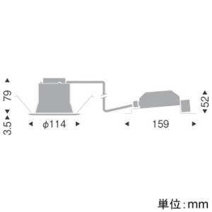 遠藤照明 LEDユニバーサルダウンライト 高気密SB形 700TYPE FHT24W・白熱球80～60W相当 埋込穴φ100mm 広角配光 調光調色 昼光色～電球色 白コーン  EFD8969W 画像2