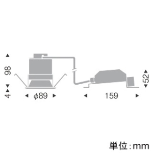 遠藤照明 LEDユニバーサルダウンライト 高気密SB形 700TYPE FHT24W・白熱球80～60W相当 埋込穴φ75mm 広角配光 調光調色 昼光色～電球色 白コーン  EFD8971W 画像2