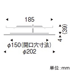 遠藤照明 リニューアルプレート 既存埋込穴φ175mm用 適合器具埋込穴φ150mm  RB-591W 画像2