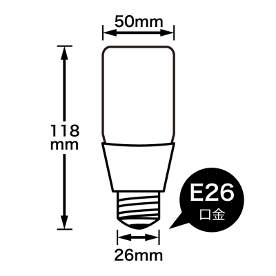 YAZAWA(ヤザワ) T形LED電球  100W形相当  E26  電球色  LDT13LG 画像3