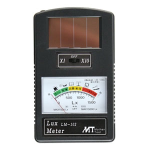 マザーツール ルックスメータ 簡易照度計 アモルファスソーラー電池使用 測定範囲0～15000Lux LM-102