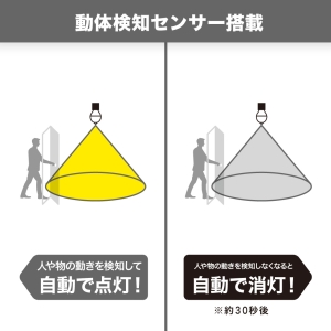 YAZAWA(ヤザワ) LED電球 A形 60W相当 電球色 動体センサー付き  LDA8LGM 画像3