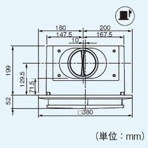 パナソニック Q-hiファン 熱交換形 天井埋込形 6畳用 0.5回/h時 ルーバー色:クリスタルホワイト 温暖地・準寒冷地用  FY-6E-W 画像3