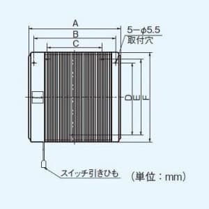 パナソニック 浴室用換気扇 同時給排形 プロペラファン 埋込寸法:200mm角  FY-15BAA2 画像3