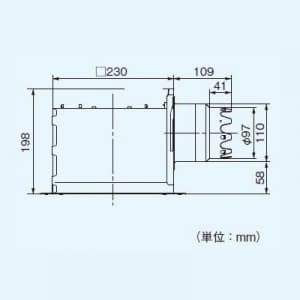 パナソニック 換気ボックス 鋼板製 排気用 吸込用 φ100用 ルーバー・フィルター別売  FY-BGH241 画像2