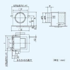 パナソニック 薄形給排気グリル 消音タイプ 鋼板製 本体 ルーバー 樹脂製付 φ100用  FY-BGS04 画像2