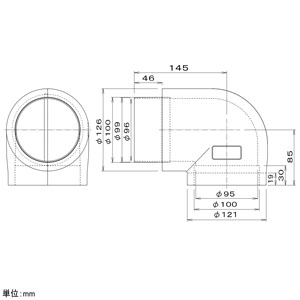 パナソニック 断熱エルボ パイプ径φ100mm  FY-EPH042 画像2