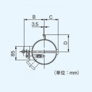 パナソニック 防火ダンパー 外復帰形 温度ヒューズ72℃ φ100用  FY-DFA04 画像3