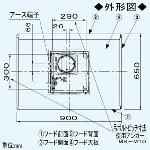 パナソニック センターフード DCモータータイプ エコナビ搭載 24時間・局所換気兼用 適用パイプφ150mm  FY-9DCE2X 画像2