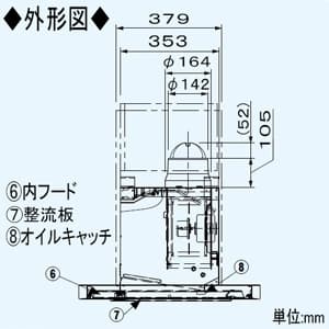 パナソニック センターフード ACモータータイプ 24時間・局所換気兼用 適用パイプφ150mm  FY-9DCG2-S 画像4