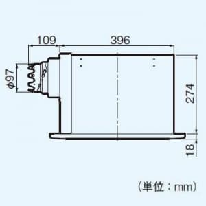 パナソニック 気調・熱交換形換気扇 天井埋込形 標準形 急速換気付 ルーバー別売タイプ  FY-16ZBS3 画像3