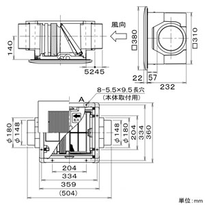 パナソニック 給気清浄フィルターユニット 天井埋込カセット形 微小粒子用フィルター搭載 埋込寸法□320mm チューブ径φ150mm  FY-BFG062CL 画像2