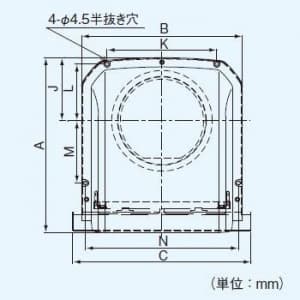 パナソニック 深形パイプフード アルミ製 ガラリ付 φ100用  FY-MFA043 画像2