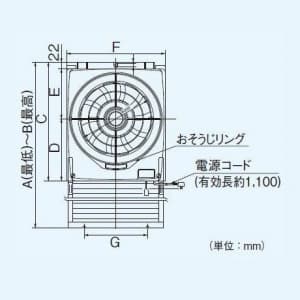 パナソニック 窓用換気扇 排気 プロペラファン 取付可能窓高さ:394×1100mm  FY-20WF2 画像3