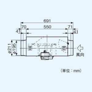 パナソニック 中間ダクトファン 標準形・排気 強-弱 風圧式シャッター 鋼板製 羽根:樹脂製  FY-25DZ4 画像5