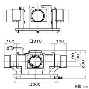 パナソニック 中間ダクトファン サニタリー・1～3室用 BL認定品 パイプ径φ100mm 風圧式シャッター付  FY-18DPKC1BL 画像2