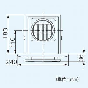 パナソニック 天井埋込形換気扇 給気専用 樹脂製本体 ルーバーセットタイプ パネルタイプ:ホワイト 埋込寸法:177mm角 適用パイプ径:φ100mm  FY-17CA6-W 画像3