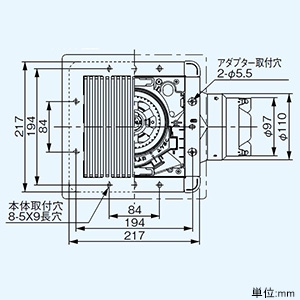 パナソニック 天井埋込形換気扇 ルーバーセットタイプ 低騒音形 24時間・局所換気兼用 埋込寸法177mm角 適用パイプφ100mm  FY-17S7 画像3