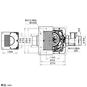 パナソニック 天井埋込形換気扇 ルーバーセットタイプ 2室用 大風量形 埋込寸法□240mm パイプ径φ100mm 電気式高気密シャッター付  FY-24CPKSS8 画像3