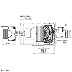 パナソニック 天井埋込形換気扇 ルーバーセットタイプ 2室用 埋込寸法□240mm パイプ径φ100mm 電気式高気密シャッター付  FY-24CPSS8 画像3