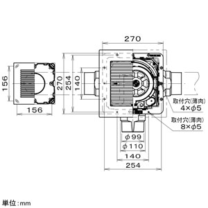 パナソニック 天井埋込形換気扇 ルーバーセットタイプ 2～3室用 埋込寸法□240mm パイプ径φ100mm 風圧式高気密シャッター付  FY-24CDT8 画像3