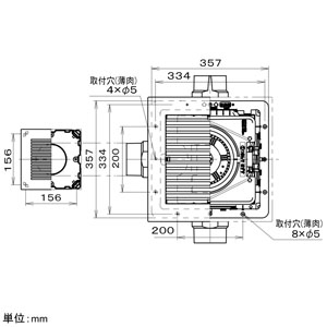 パナソニック 天井埋込形換気扇 ルーバーセットタイプ 2～3室用 常時・局所兼用 埋込寸法□320mm パイプ径φ100mm 風圧式高気密シャッター付  FY-32CDT8 画像3