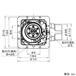 パナソニック 天井埋込形換気扇 ルーバー別売タイプ 埋込寸法□177mm パイプ径φ100mm 風圧式高気密シャッター付  FY-17JDK8 画像3