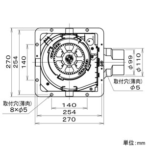 パナソニック 天井埋込形換気扇 ルーバー別売タイプ 大風量形 埋込寸法□240mm パイプ径φ100mm 風圧式高気密シャッター付  FY-24JDK8 画像3