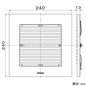 パナソニック 専用ルーバー 17タイプ用 天井埋込形換気扇用 角形・格子タイプ ライトブラウン  FY-17L84 画像2
