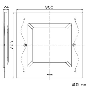 パナソニック 専用ルーバー 24タイプ用 天井埋込形換気扇用 角形・インテリアタイプ ホワイト  FY-24L88 画像2