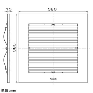 パナソニック 専用ルーバー 32タイプ用 天井埋込形換気扇用 角形・格子タイプ ライトブラウン  FY-32L84 画像2