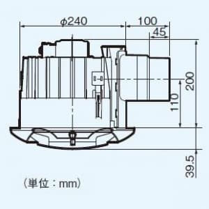 パナソニック 天井埋込形換気扇 《丸形天井埋込換気扇 まる天》 排気 低騒音・大風量形 樹脂製本体 ルーバー別売タイプ 埋込寸法:φ250mm 適用パイプ径:φ100mm  FY-25MBK1 画像2