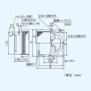 パナソニック インテリア形有圧換気扇 低騒音・給気形 インテリアメッシュタイプ  FY-25LSS 画像2