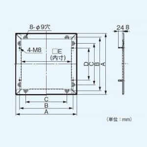 パナソニック 有圧換気扇 専用部材 取付枠 30cm用 ステンレス製  FY-KHX303 画像2