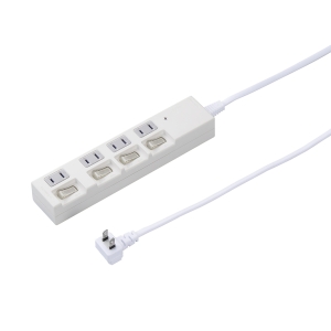 YAZAWA(ヤザワ) 雷ガード付4個口節電タップ2mホワイト H4BKS442WH