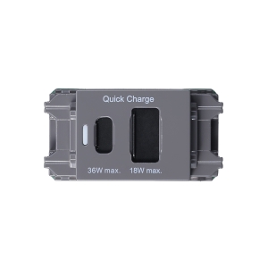 YAZAWA(ヤザワ) 埋込USBコンセントPD36Wグレー  H4USB20PD36GY 画像2