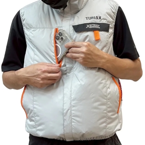 WEB限定 空調ベスト サイズ:XL グレー 12V強力ファン 付きセット バッテリー別売り  FAN03XL_set 画像2