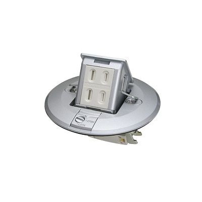 (N)明工社 【生産完了】フロアコンセント 2コ用 15A 125V MD8534