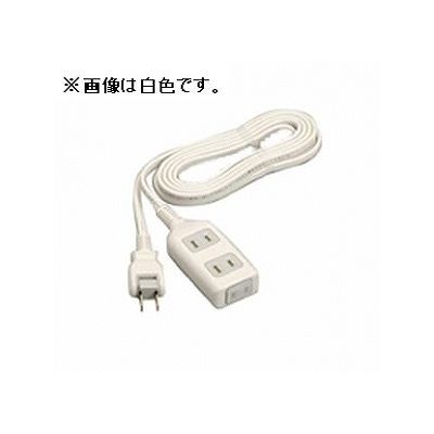 (N)明工社 【生産完了】シャッター付エータップ 3コ口 耐トラッキングタイプムービープラグ付コード 2m 黒 MR7427T2B