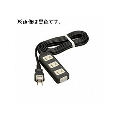 (N)明工社 【生産完了】シャッター付エータップ 4コ口 耐トラッキングタイプムービープラグ付コード 2m 白 MR7428T2W