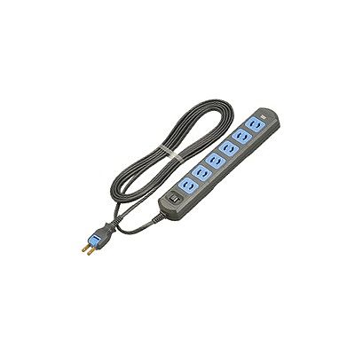(N)明工社 【生産完了】スパコンタップ 抜け止め 6コ口 スライドスイッチ付 ランプ付 コード3m マグネット付 黒 MR7461T3B