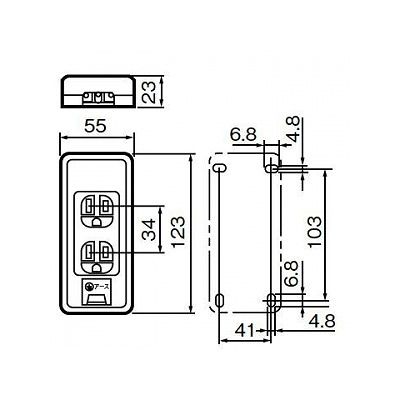 パナソニック 《リファインシリーズ》 露出アースターミナル付接地ダブルコンセント 『大型機器用コンセント表示』 (フル端子) 15A 125V 適用電線:Φ1.6、Φ2  WKS21701 画像2