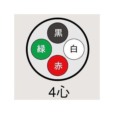 富士電線 ビニルキャブタイヤ丸形コード 0.3m  4心 100m巻 灰色  VCTF0.3SQ×4C×100mハイ 画像3