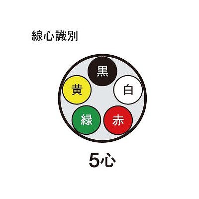 富士電線 ビニルキャブタイヤケーブル 3.5m  5心 100m巻  VCT3.5SQ×5C×100m 画像2