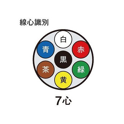 富士電線 ビニルキャブタイヤケーブル 3.5m  7心 100m巻  VCT3.5SQ×7C×100m 画像2