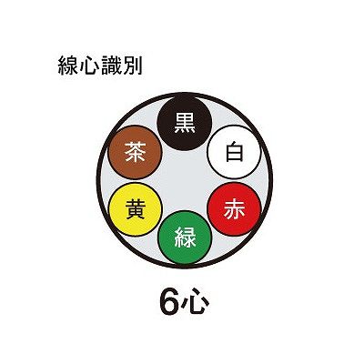 富士電線 ビニルキャブタイヤケーブル 5.5m  6心 100m巻  VCT5.5SQ×6C×100m 画像2