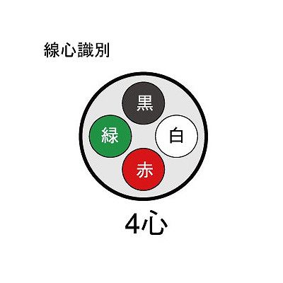 富士電線 ビニルキャブタイヤ丸形コード 3.5m  4心 100m巻 灰色  VCTF3.5SQ×4C×100mハイ 画像3
