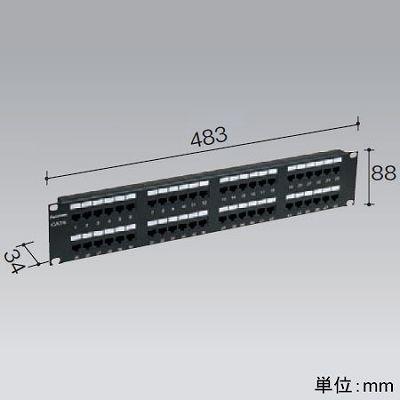 パナソニック モジュラ型パッチパネル 110タイプ 48ポート CAT5E ブラック  NR21345B 画像3